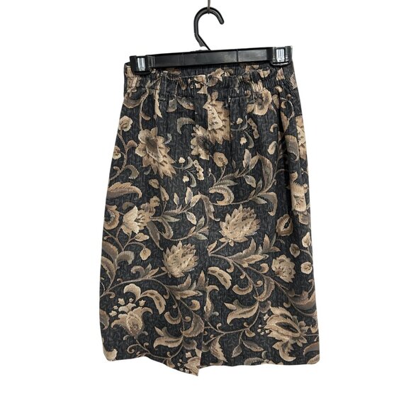 Coldwater Creek Womens Floral Elastic Waist Corduroy Skirt 6P Versatile - Picture 2 of 9